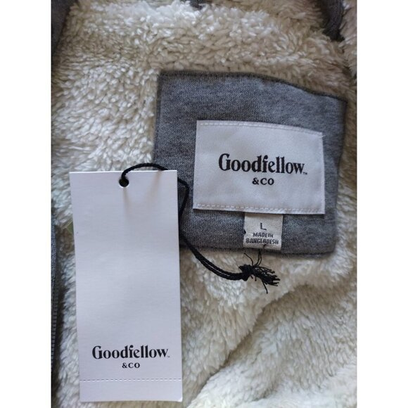 Goodfellow & Co men's grey zip-up hooded jacket, size L, soft and cosy lining. - Picture 3 of 7
